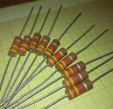 10 3K3 Carbon Resistors. 1W 10%. NOS. carbon comp resistor  picture