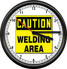 Welding Arc Wire Feed Welder Repair Tools Iron Worker Caution Sign Wall Clock picture