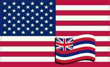 5×3 America and Hawaii Flag Sticker Vehicle Bumper Sticker Vinyl Decal picture
