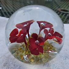 Murano Style Glass Flower Bubble  Paperweight picture
