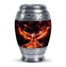 Urn Human For Ashes White Head Phoenix In Red Fire (10 Inch) Large Urn picture