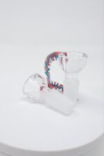 14mm Blue & Red Glass Honeycomb Horn Bowl Piece picture