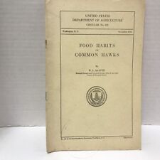Vtg 1935 Booklet Dept Of Agriculture Circular 370 Eating Habits Of Common Hawks picture