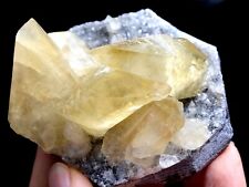 144g Natural Perfect Dipyramidal Yellow Calcite CLUSTER Mineral Specimen/China picture