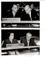 LD286 1957 Original Photo MEETS ON ISRAEL EGYPT CRISIS Mahmoud Fawzi Golda Meir picture