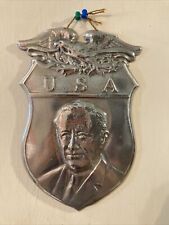 Franklin Delano Roosevelt FDR Metal Wall Plaque Myers 1935 picture