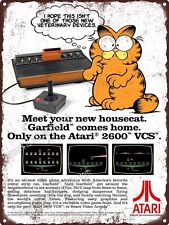 Atari 2600 Gaming system Garfield ad Metal Sign 9x12