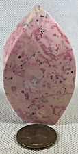 RHODONITE FLAME - PINK SWIRLING LIGHT AND DARK COLORING -PERFECT POINT picture