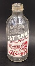 Empty COWLEY’S RAT SNAK VINTAGE  Embossed Bottle Rat graphic Marlow, Ok picture