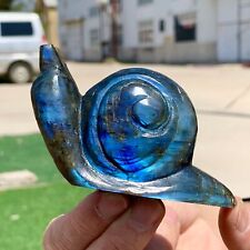162g Natural and beautiful Labrador crystal handcrafted snail therapy picture