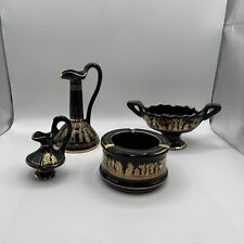 Vintage A Lot Of 4 pcs Hand Made in Greece  w/24k Gold Painted Design picture