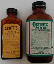 Vintage Apothecary Pharmaceutical OTC Medicine Ostrex Tonic Scott's Cod Liver picture