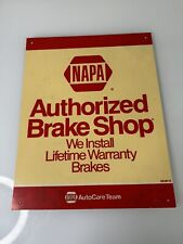 Vintage Napa Authorized Brake Shop Plastic Sign Original  picture