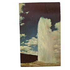 Postcard Old Faithful Geyser Eruption Yellowstone National Park Chrome Posted picture