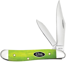 Case xx Knives Peanut Smooth Green Apple Bone 53033 Stainless Pocket Knife picture