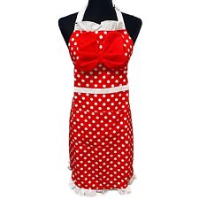 Disney Parks Minnie Mouse Apron Red Bow White Polka Dots Adult Size picture