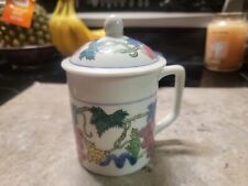 VTG Williams Sonoma Ceramic Flower Tea Coffee Coco Cup With Lid picture