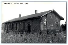 c1981 CRI&P Depot Stuart Iowa Railroad Train Depot Station RPPC Photo Postcard picture