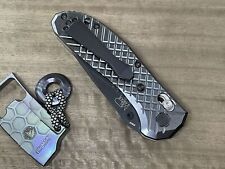 Black engraved FRAG milled Titanium Scales for Benchmade GRIPTILIAN 551 & 550 picture