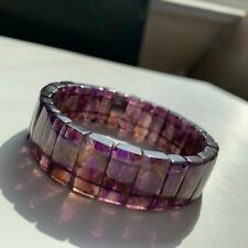 Natural Dream Amethyst Rectangular Beads Crystal Elastic Bracelet For Healing  picture