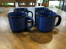 Set 4 Vintage Marlboro Unlimited 16 oz Blue Speck Coffee Soup Mugs picture