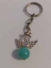 Small Silvertone Blue Angel Keychain Charm picture