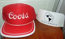 90's SNAPBACK COORS Red W/ White Trim Hat Cap Mesh Trucker Universal Brand NEW  picture