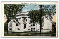 1917 Carnegie Library Exterior Building Appleton Wisconsin WI Vintage Postcard picture