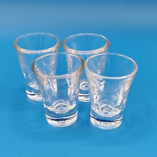 Vintage Mini Shot Glasses 4 Set Clear Solid Thick Bottom 1.5