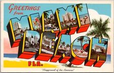 MIAMI BEACH Large Letter Postcard 