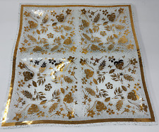 Mid-Century Gold Leaf Foliage Hostess Glass Tray Fall Large 4 Sections 16