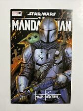 Star Wars Mandalorian #1 (2023) 9.4 NM Battle Damage Artisan Signed Kirkham Book picture