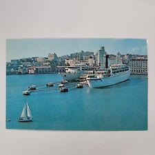 The Cunards Old San Juan Pier One Puerto Rico VTG Chrome Postcard Cruise Ships picture