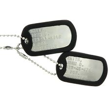 Custom Embossed Military Issue Stainless Steel Army Navy Marines AF ID Dog Tags picture
