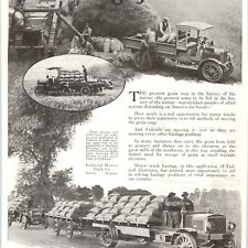 1918 Federal Motor Truck Grain Delivery Print Ad Bannister Grain California 1J picture