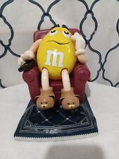 Vintage M&Ms Yellow Figure Chair Recliner Candy Dispenser 1999 Works Mars Inc. picture