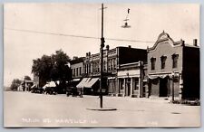 Hartley Iowa~Main St~Bank w/Alarm Box & Ionic Columns~Hanging Light~c1915 RPPC picture