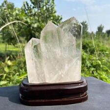 7.47LB Natural Clear Quartz Obelisk white Cystal Point Wand Tower healing+Stand picture