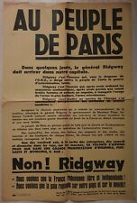 General RIDGWAY Korean War Demonstration Poster May 1952 (Pinay) picture