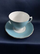 Vintage Colcough Blue Gold Tea Cup and Saucer. Fine Bone China Made in England. picture