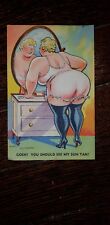 VINTAGE WALT MUNSON NAUGHTY OBESE LADY POSTCARD 1939 used  picture