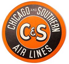 Chicago and Southern Air Lines (1933-53) - C&S Luggage Label 3 1/2