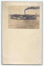 c1907 Steamer Ship Boat Seneca Lake View New York NY RPPC Photo Postcard picture