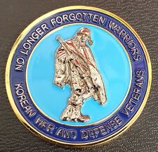 Korean War & Defense Veterans Challenge Coin No Longer Forgotten Warriors  picture