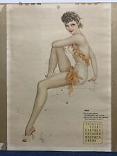 VARGAS VINTAGE May 1945 Esquire Calendar Pinup Sultry Lady in white bathing suit picture