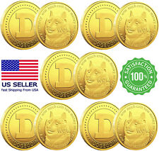 10Pcs Dogecoin Coins Commemorative Physical Crypto Gold Doge coins Collection picture