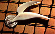 Bird Carving from Sperm Whale Teeth New Bedford MA Whaling Museum ~ postcard picture