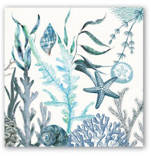 TWO Individual Paper Cocktail Decoupage Napkins Ocean Tide Marine Napkins picture