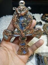 Large Handmade Orgonite EMF Protection Ankh Crystal Healing Pendant picture