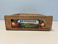 Vintage Brookside Cherries Wood Fruit Crate Produce Box Vintage Advertising picture